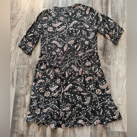 ba&sh Cherry Printed Midi Dress Carbone Size 6 - Picture 7 of 7